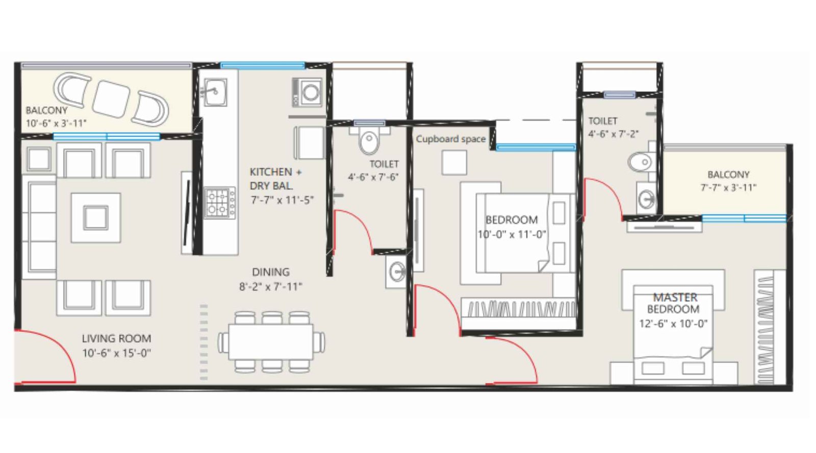 Prassanna-Param-Floor-Plan-2-BHK-A-798-Sqft