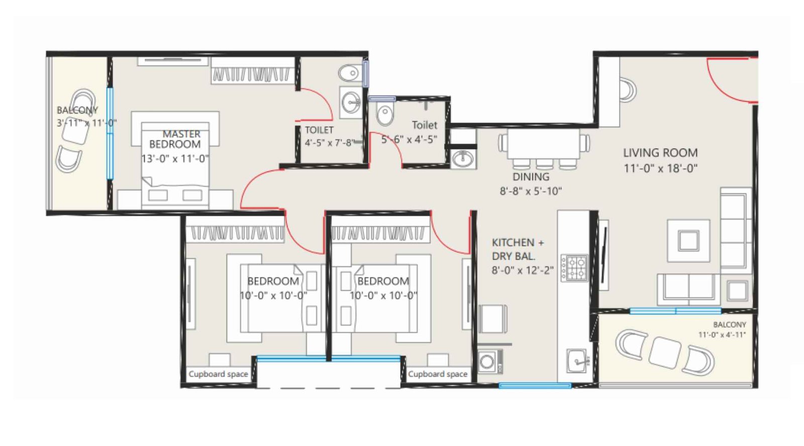 Prassanna-Param-Floor-Plan-3-BHK-Smart-956-Sqft